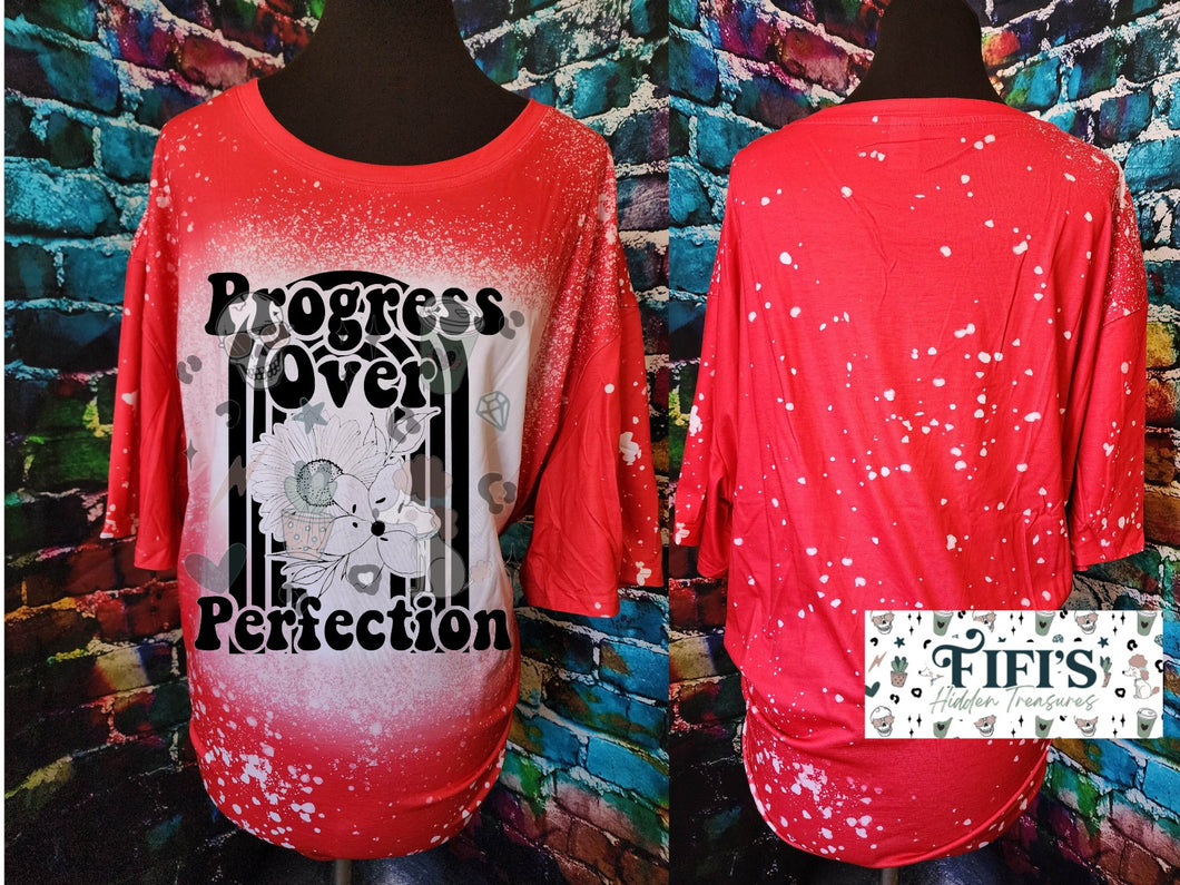 Progress Over Perfection Bleached Tee